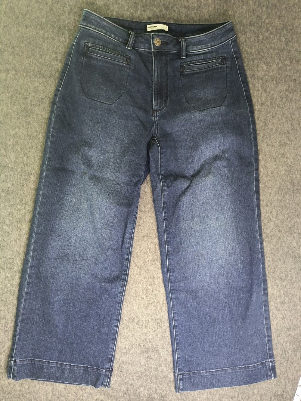 Sonoma Goods For Life Women's Wide Leg Jeans, Dark Wash Denim - Size 10